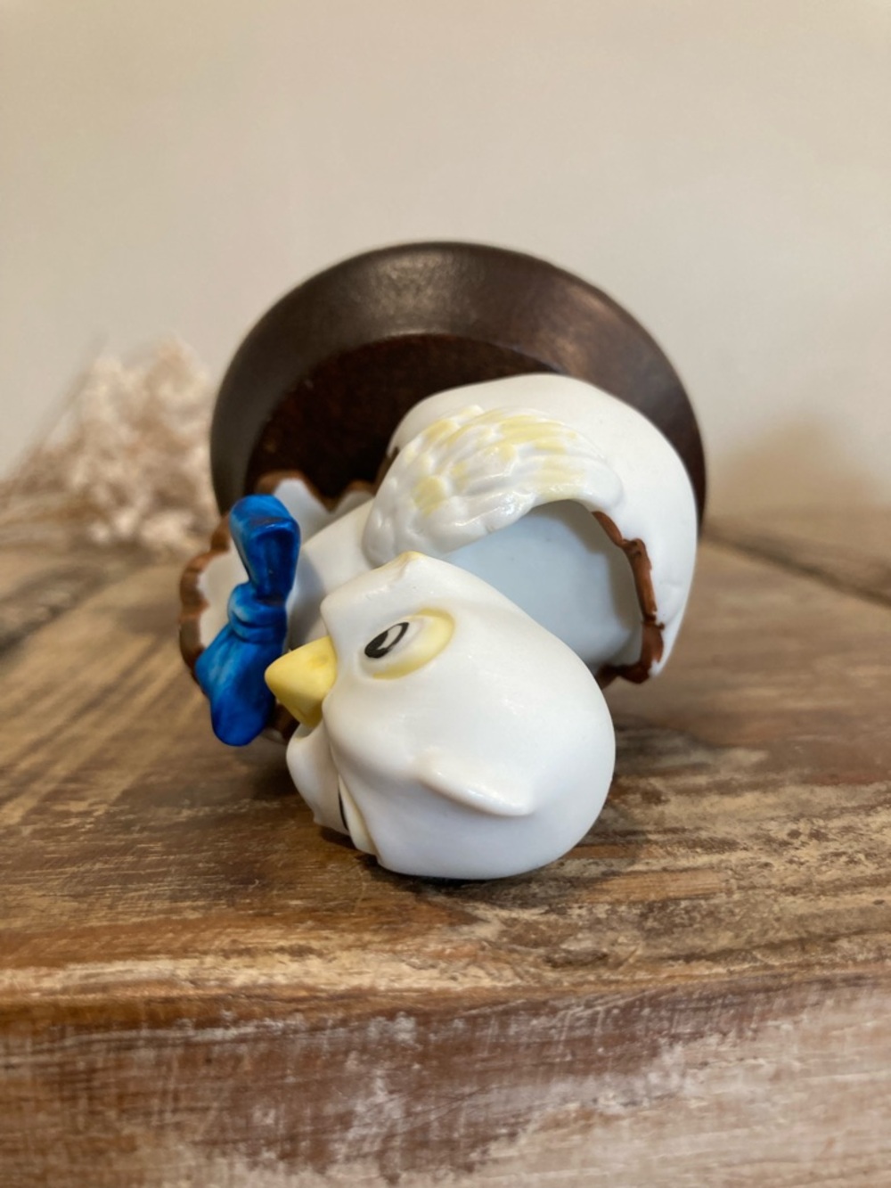 Vintage Ceramic Duckling Figure on Wood Base Lego Taiwan - Picture 7 of 12